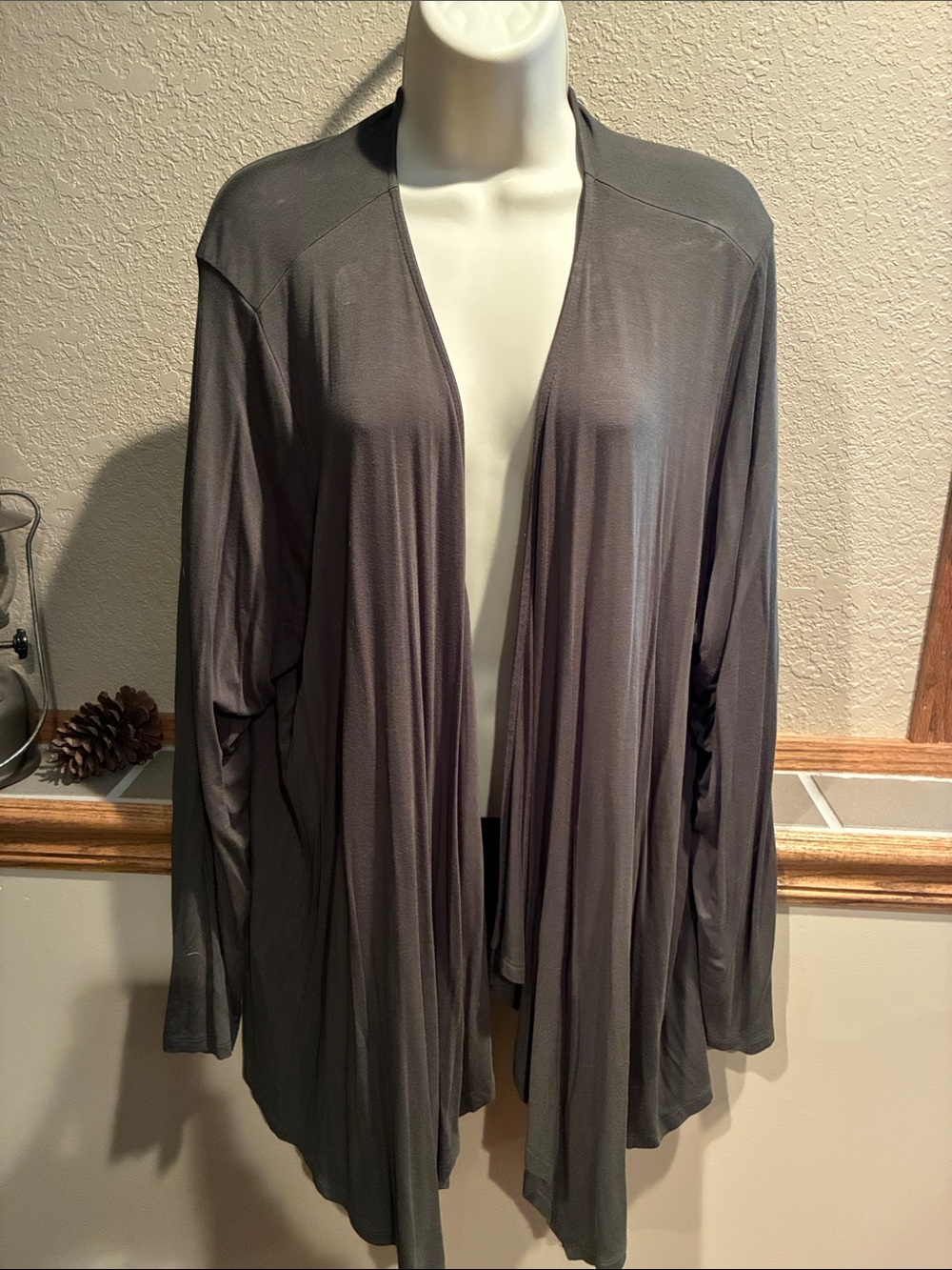 torrid Charcoal Gray Open Front Drape Cardigan